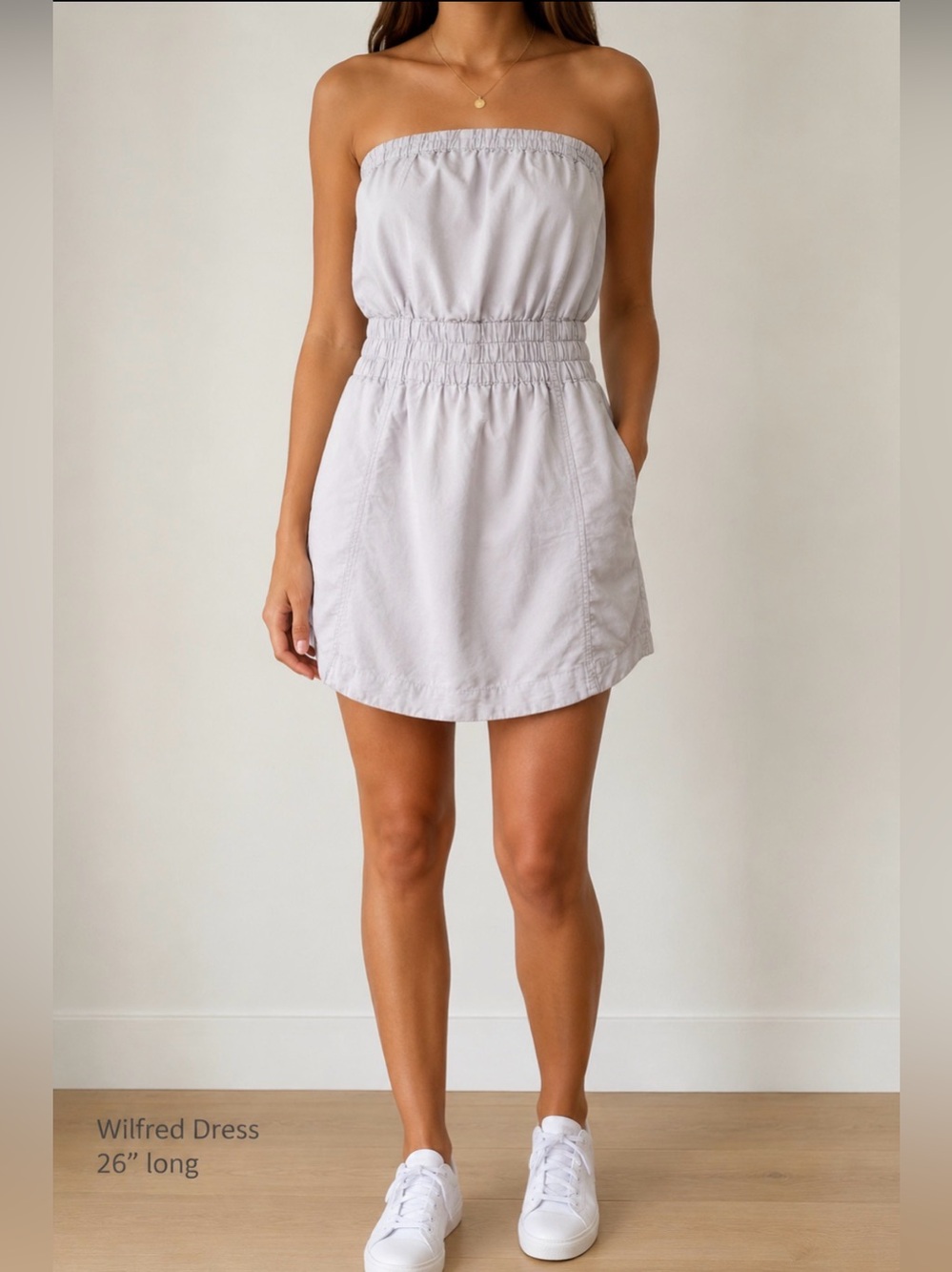 ❤️Wilfred Strapless Smocked Waist Mini Dress - Light Lavender